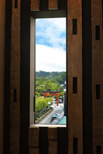 4階茶室から望める御谷の風景の写真